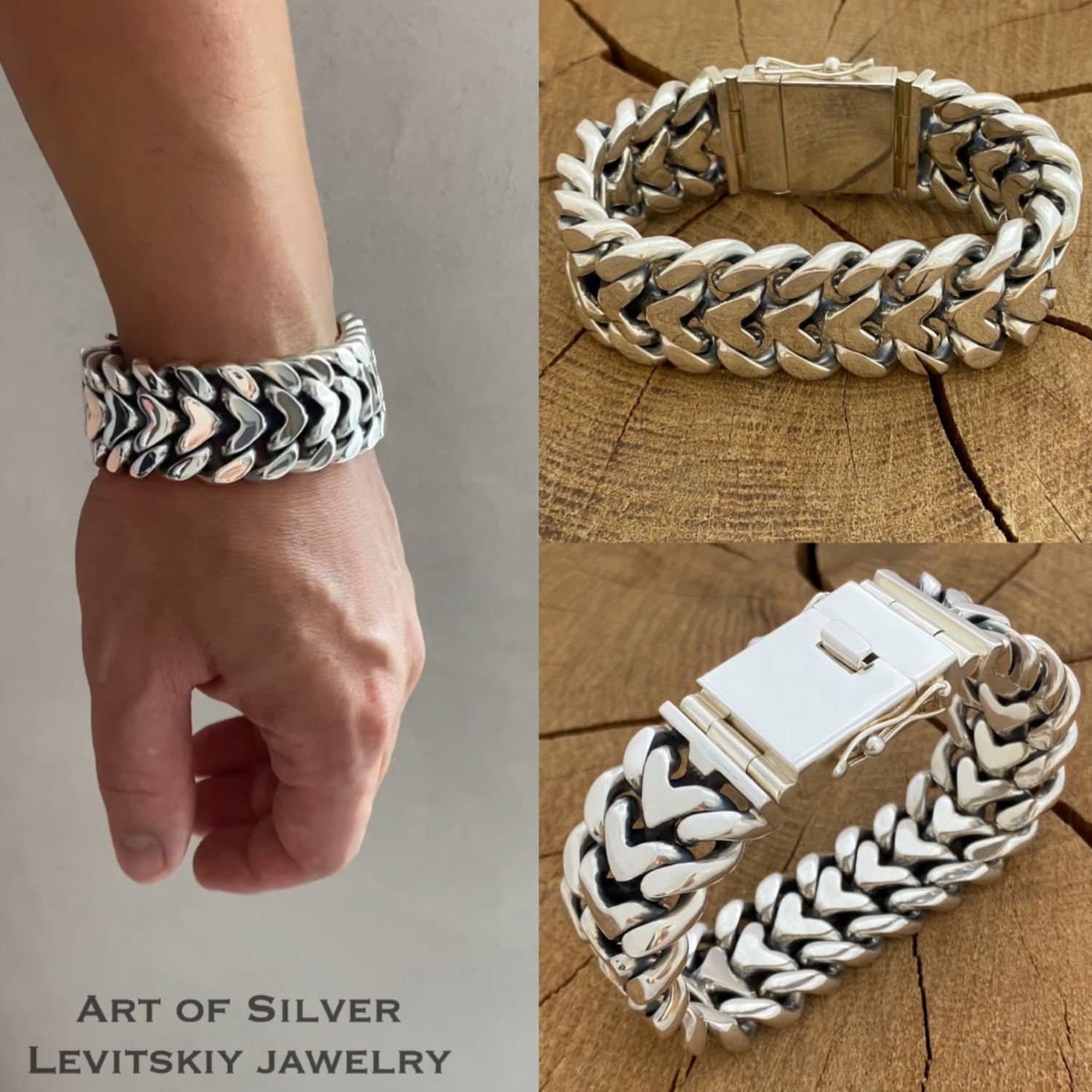 Massives Silber Double Carapace Armband Massives Silber Double Carapace Armband von LevitskyJewerly