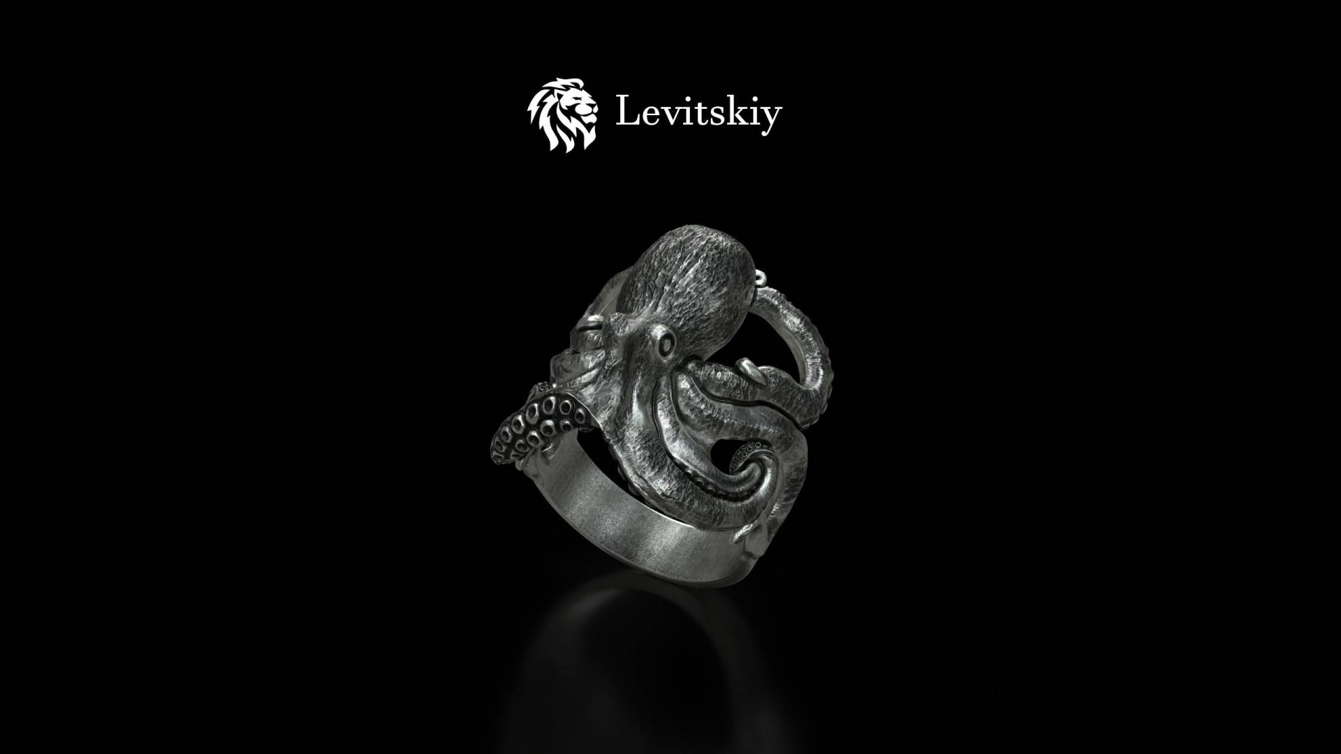 Oktopus Handgemachter Sterling Silber Herren Ring, Oktopi Tier Biker Schmuck, Seetier Gothic Ring Für Männer von LevitskyJewerly