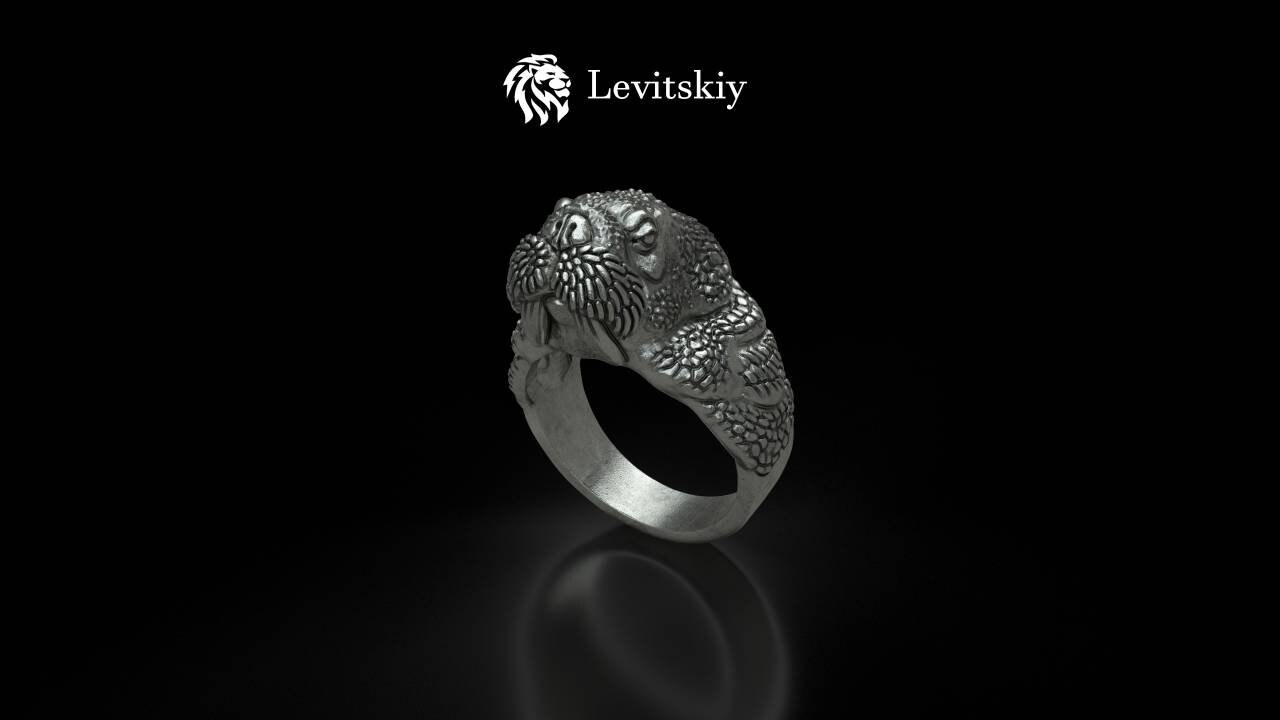 Walross Kopf Silber Ring, Schmuck, Sterling Männer Geschenk, Tier Erinnerungsgeschenk von LevitskyJewerly