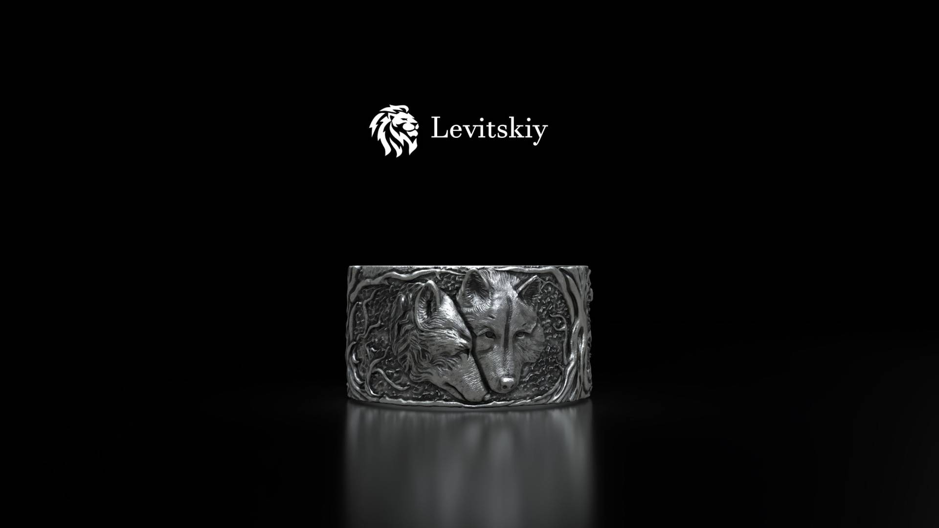 Wölfe Handarbeit Silber Ring, 3D Wolfskopf Schmuck, Wolf Kopf Sterling Herren Geschenk, Tier Erinnerungsgeschenk von LevitskyJewerly