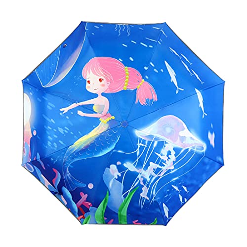 Levoberg Regenschirm Kinder Automatik, Taschenschirm Kinder Automatik mit reflektierender Streifen Wasserabweisende und Stabil 8-Rippe für Mädchen und Jungen, 350g von Levoberg