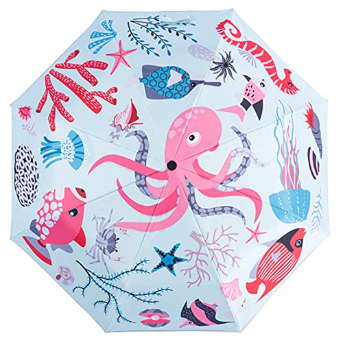 Levoberg Regenschirm Kinder Automatik, Taschenschirm Kinder Automatik mit reflektierender Streifen Wasserabweisende und Stabil 8-Rippe für Mädchen und Jungen, 450g von Levoberg