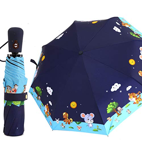 Levoberg Regenschirm Kinder Automatik, Taschenschirm Kinder für Mädchen und Jungen, Wasserabweisende und Stabil 8-Rippe, 330g von Levoberg