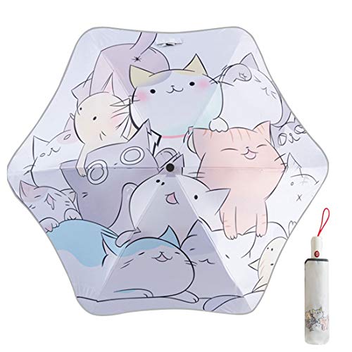 Levoberg Regenschirm Kinder Taschenschirm, Taschenschirm Kinder Automatik mit reflektierender Streifen und runden Regenschirmspitze Auf-Zu-Automatik 8-Rippe für Mädchen und Jungen von Levoberg