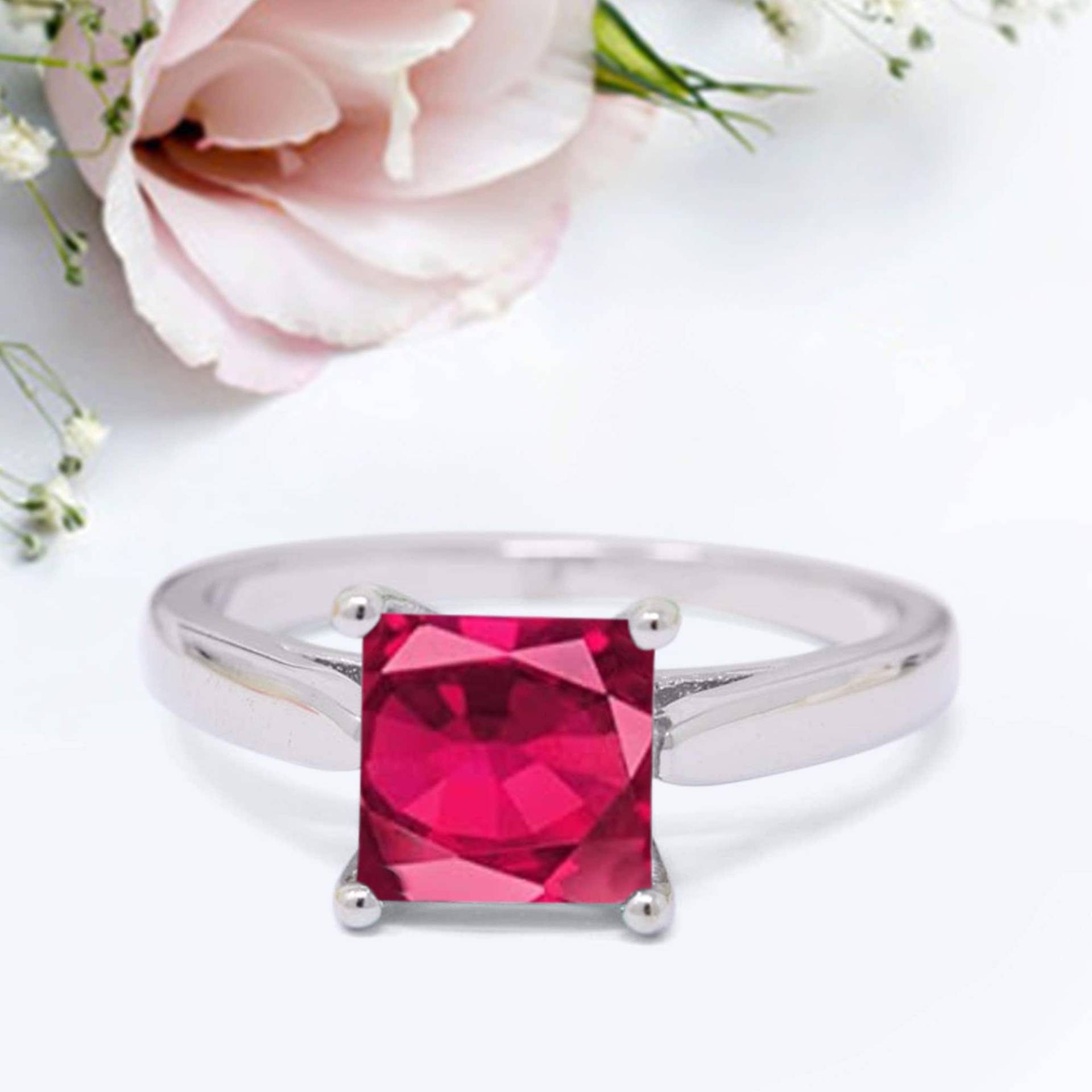 Princess Cut Verlobungsring Frauen Silber Ehering Simulierter Jahrestag Versprechen Ring Neues Design von LevxJewelry
