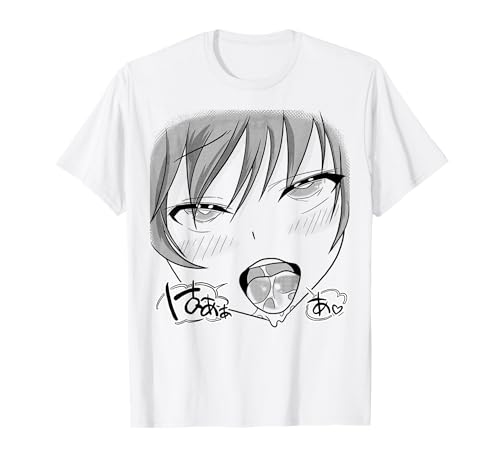 Lewd Anime Ecchi Hentai Mädchen T-Shirt, Hemd Ahegao Gesicht T-Shirt von Lewd Manga Anime Hentai Otaku Geschenk