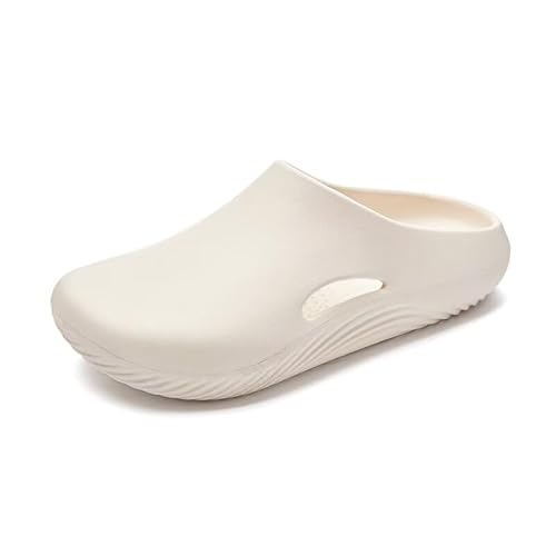 Lewhosy Clogs Herren Gartenschuhe Leichte Hausschuhe Weiß-41 von Lewhosy