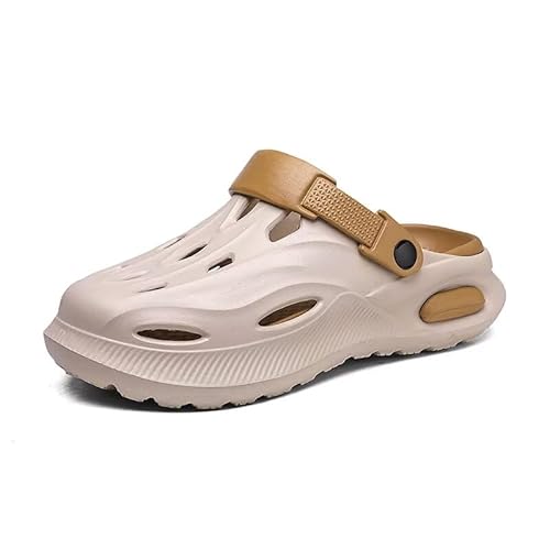 Lewhosy Clogs Unisex – Atmungsaktive Sommer Hausschuhe für Damen & Herren, Leichte Gartenschuhe mit Fersenriemen, Bequeme Paarschuhe für Alltag & Urlaub Beige-38-39 von Lewhosy