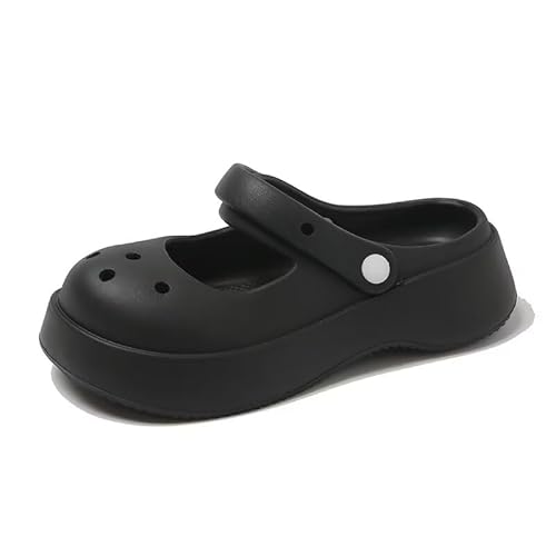 Lewhosy Damen Clogs Gartenclog Gartenschuhe Schuh Pantolette leicht Hausschuh Sandalen Schwarz-38 von Lewhosy