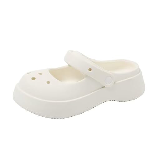 Lewhosy Damen Clogs Gartenclog Gartenschuhe Schuh Pantolette leicht Hausschuh Sandalen Weiß-37 von Lewhosy