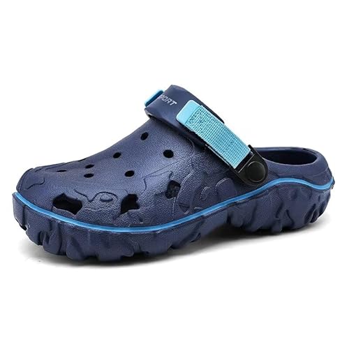 Lewhosy Herren Clogs Athletische Sport Outdoor Sandalen Wasser Strand Schuhe Hausschuhe Sandalen Leicht Bequem Atmungsaktiv mit verstellbarem Rückengurt Blau-43 von Lewhosy