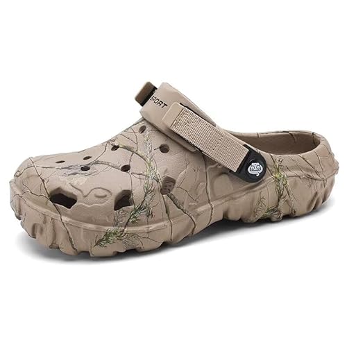 Lewhosy Herren Clogs Gartenschuhe Badeschuhe Pantoletten Hausschuhe Freizeit Khaki-45 von Lewhosy