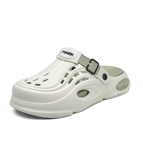Lewhosy Herren Clogs Gartenschuhe Pantoletten Sommer Hausschuhe Atmungsaktiv rutschfest Sandalen Grün-41 von Lewhosy