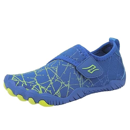 Lewhosy Kinder Barfußschuhe Schnell Trocknend Badeschuhe Wasserschuhe Schwimmschuhe für Jungen Mädchen(L616-Blau-33) von Lewhosy