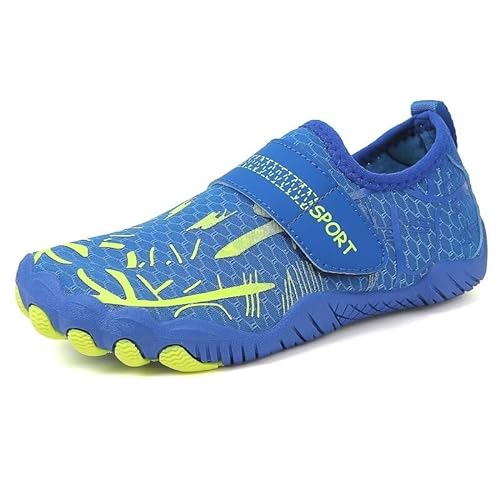 Lewhosy Kinder Barfußschuhe Schnell Trocknend Badeschuhe Wasserschuhe Schwimmschuhe für Jungen Mädchen(L618-Blau-30) von Lewhosy