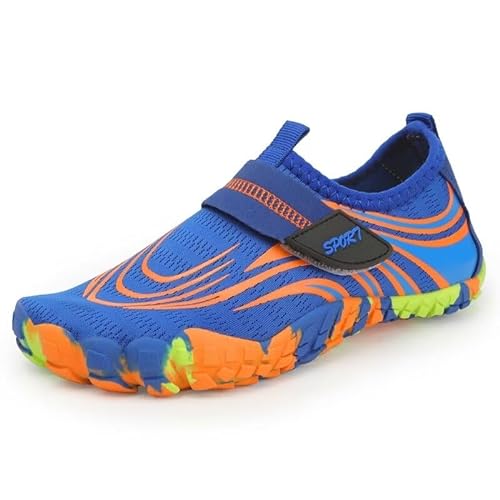 Lewhosy Kinder Barfußschuhe Schnell Trocknend Badeschuhe Wasserschuhe Schwimmschuhe für Jungen Mädchen(Y022-Blau-27) von Lewhosy