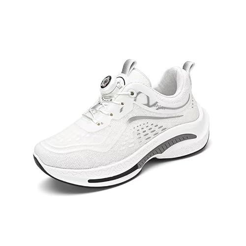 Lewhosy Kinderschuhe Atmungsaktiv Sportschuhe Jungen Leicht Hallenschuhe Mädchen Turnschuhe Outdoor Laufschuhe Sneakers(D-Weiß grau,36) von Lewhosy