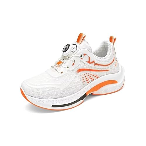 Lewhosy Kinderschuhe Atmungsaktiv Sportschuhe Jungen Leicht Hallenschuhe Mädchen Turnschuhe Outdoor Laufschuhe Sneakers(D-Weiß orange,32) von Lewhosy