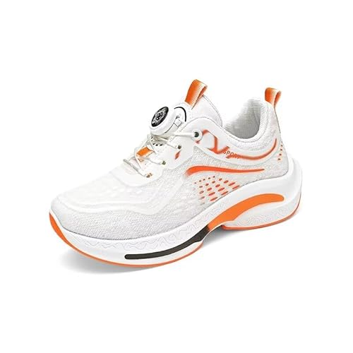Lewhosy Kinderschuhe Atmungsaktiv Sportschuhe Jungen Leicht Hallenschuhe Mädchen Turnschuhe Outdoor Laufschuhe Sneakers(D-Weiß orange,33) von Lewhosy