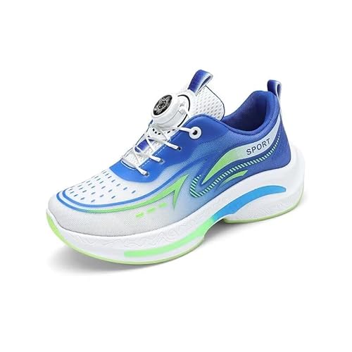 Lewhosy Kinderschuhe Atmungsaktiv Sportschuhe Jungen Leicht Hallenschuhe Mädchen Turnschuhe Outdoor Laufschuhe Sneakers(E-Weiß Blau,35) von Lewhosy