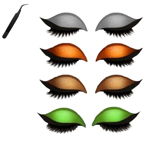 Lazy Eye Shadow Wimpernpflaster, 2-in-1 Wiederverwendbare Augen-Make-up-Aufkleber, Natürlicher 3D-Aufkleber-Lidschatten Mit Falschen Wimpern Und Schatten, Einfach in Einem Aufzutragen(4pairs-mix-2) von LexTex