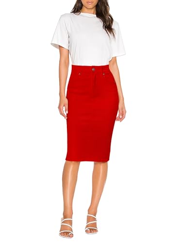 Lexi Superbequemer Stretch-Jeansrock für Damen, SKS44876, Rot, 50 Mehr von Lexi 5