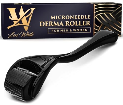 Derma Roller for Skin, Hair & Beard – Women and Men Titanium Microneedling Roller for Face & Scalp, Safe & Easy to Use Derma Roller for Skin, Hair & Beard – Women and Men Titanium Microneedling Roller for Face & Scalp, Safe & Easy to Use von Lexi White Beauty