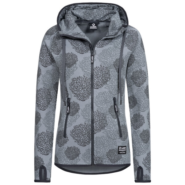 Lexi&Bö Coral Zip Hoodie Damen mit Korallen Allover Print in grau von Lexi&Bö