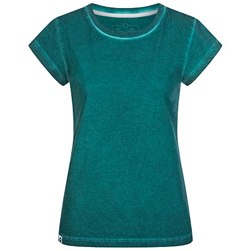 Lexi&Bö Damen Basic T-Shirt Cold Washed Storm aus 100% Bio-Baumwolle von Lexi&Bö