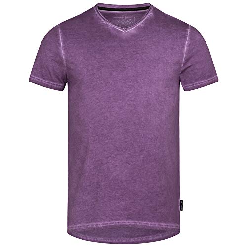 Lexi&Bö Herren Basic T-Shirt mit V-Ausschnitt in coolem Used Look aus hochwertiger Bio-Baumwolle und fairer Produktion in Portugal von Lexi&Bö