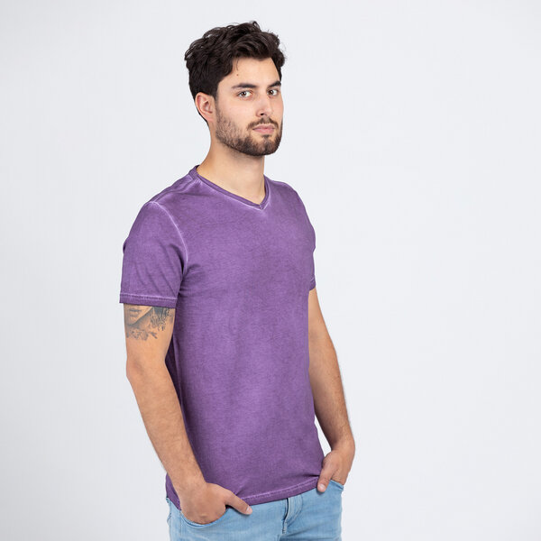 Lexi&Bö Herren Basic V-Neck mit Effektwaschung von Lexi&Bö