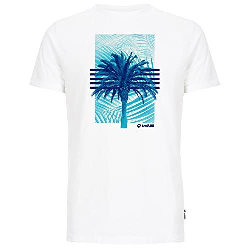 Lexi&Bö Herren T-Shirt weiß Palm Tree aus Bio-Baumwolle mit umweltfreundlichem Palm Tree -Druck für Taucher von Lexi&Bö