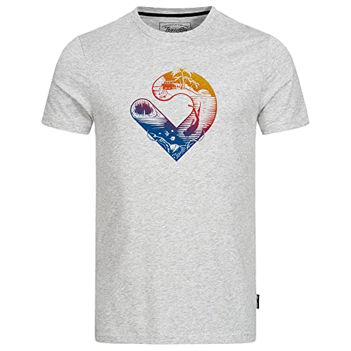 Lexi&Bö Scuba Summer Logo T-Shirt für Herren in grau Melange aus Bio-Baumwolle mit umweltfreundlichem Print für Taucher von Lexi&Bö