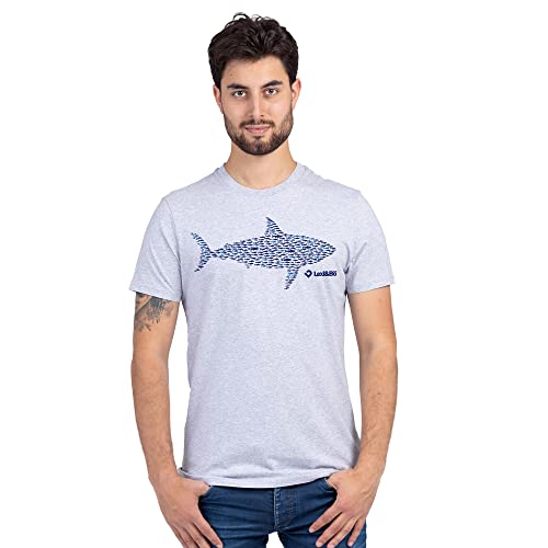 Lexi&Bö Smart Sardines Herren T-Shirt mit witzigem Fisch Druck in Hai Form aus Bio-Baumwolle und fairer Produktion in Portugal von Lexi&Bö