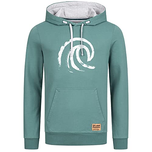 Lexi&Bö Wave - Hoodie für Herren mit Wellen-Print, Kapuzenpullover aus 100% Bio-Baumwolle, Faire Kleidung vom Streetwear-Label für Taucher und Oceanlover von Lexi&Bö