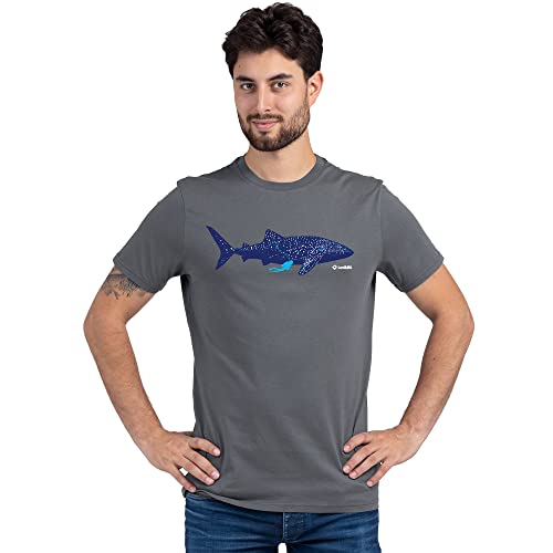 Lexi&Bö Whale Shark Herren T-Shirt für Taucher und Oceanlover mit großem Walhai Frontprint aus hochwertiger Bio-Baumwolle von Lexi&Bö
