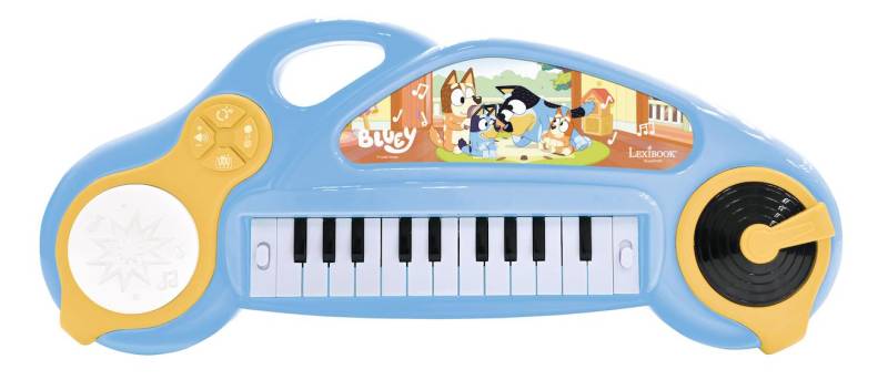 Bluey Fun Elektronisches Keyboard mit Lichtern und Mikrofon – Musikspielzeug für Kinder mit 22 Melodien & 4 Klangmodi von Lexibook