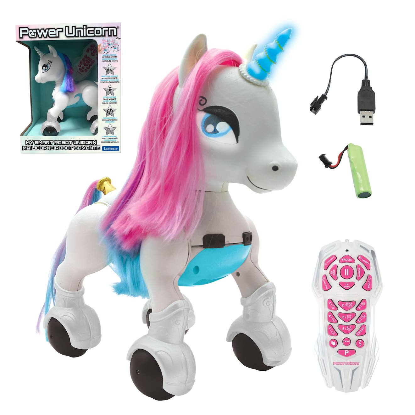 Power Einhorn Mein kluger Einhorn-Roboter programmierbar mit tollen Funktionen und Fernsteuerung von Lexibook