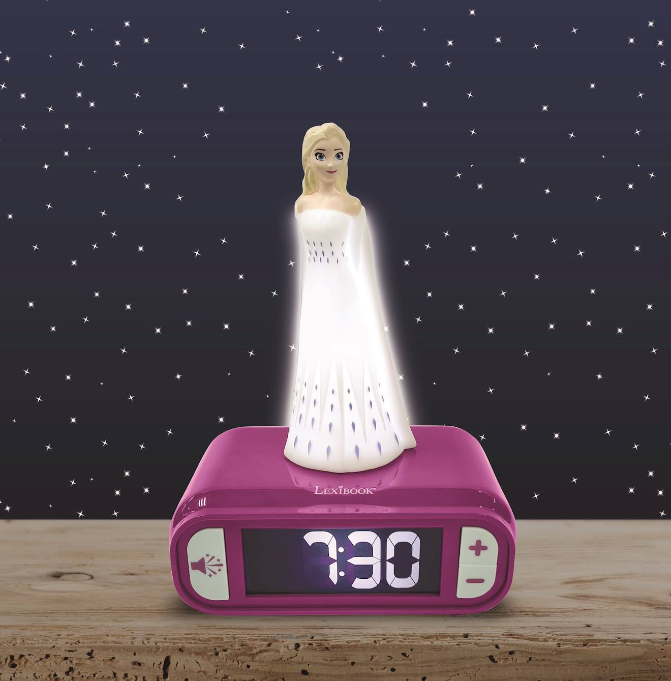 Wecker mit Nachtlicht 3D-Design Frozen Elsa und Soundeffekten von Lexibook