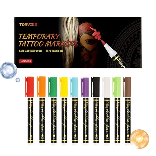 Body Marker,10 Farben Hautfreundliche Gesichtsfarbe | Hautstifte mit Feinspitze - Für Kinder Erwachsene Geburtstag Party Cosplay Festival Makeup Rollenspiel Veranstaltung Body Marker,10 Farben Hautfreundliche Gesichtsfarbe | Hautstifte mit Feinspitze - Für Kinder Erwachsene Geburtstag Party Cosplay Festival Makeup Rollenspiel Veranstaltung von Lexsyn