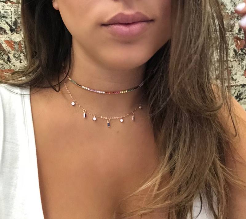 Regenbogen Tennis Halsband von LexxDesignCo