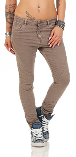 10118 fashion4young Knackige Damen Jeans Röhrenjeans Hose Boyfriend Style Damenjeans Streetstyle, Cinder, M von Lexxury