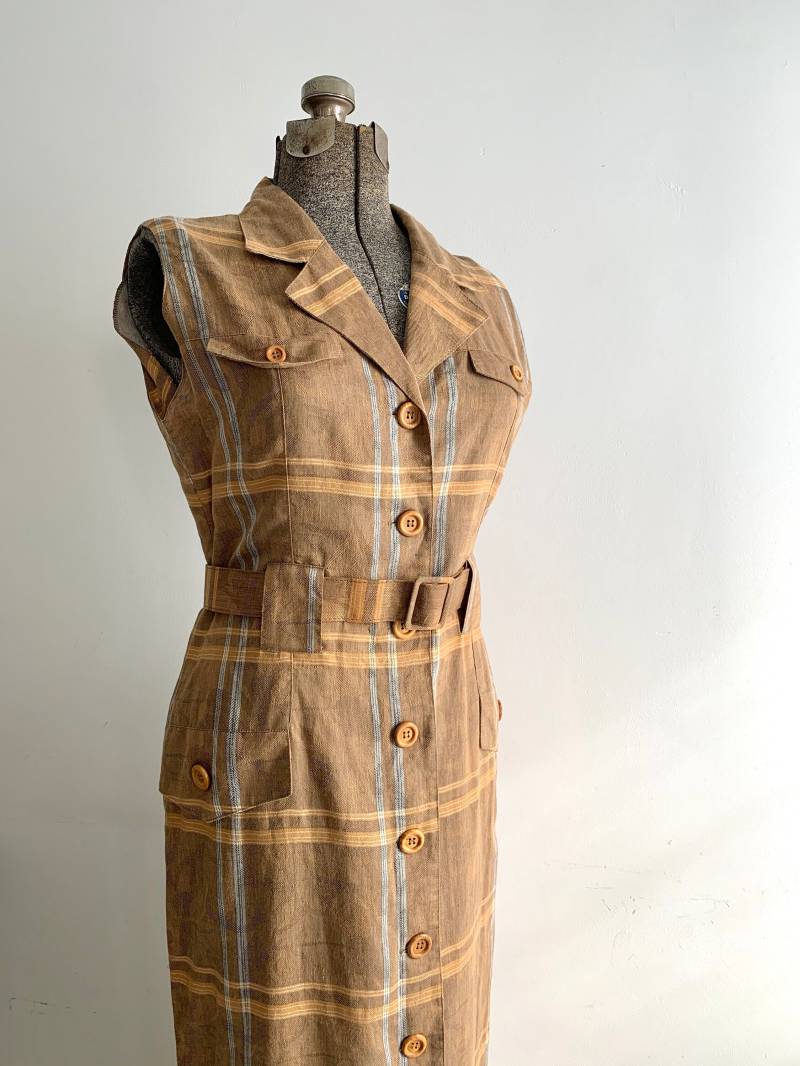 Vintage Shirtkleid | Ärmelloses Button Down Kleid Sommerkleid Compagnie Internationale Express Hemdkleid von LeyaandEve