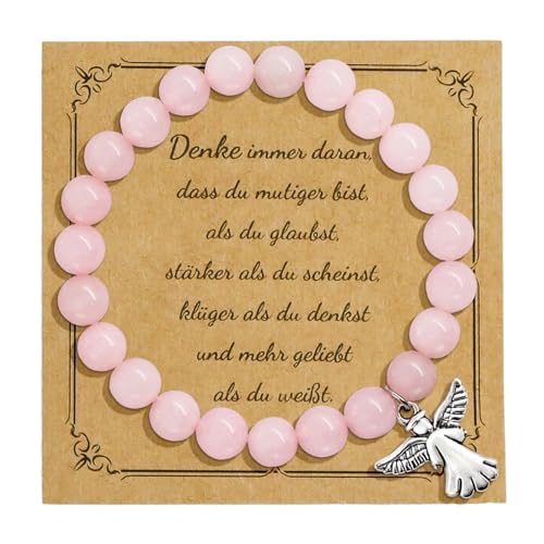 Rosenquarz Edelstein Armband,Perlenarmband Schutzengel,Mutmacher Geschenk Motivationsgeschenke Damen,Armbänder Schwester Freundin Freundschafts, Geschenkideen Armband Rosenquarz Edelstein Armband,Perlenarmband Schutzengel,Mutmacher Geschenk Motivationsgeschenke Damen,Armbänder Schwester Freundin Freundschafts, Geschenkideen Armband von Lezehea