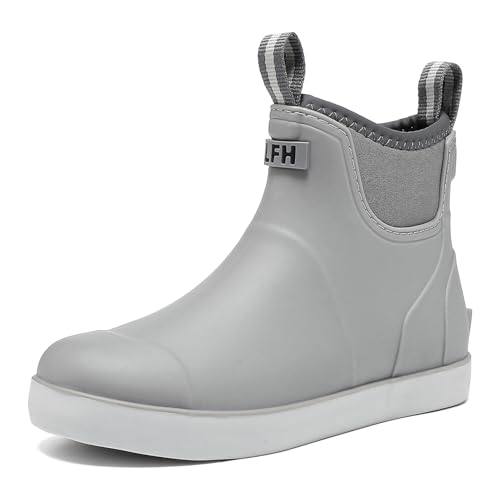Lezzglt Damen Deck Boots Gummi Regen Stiefel Chelsea Ankle Booties mit Anti-Rutsch-Sohle Wasserdicht Angelschuhe für Outdoor Arbeit Garten Camping, GRAU, 36 EU Lezzglt Damen Deck Boots Gummi Regen Stiefel Chelsea Ankle Booties mit Anti-Rutsch-Sohle Wasserdicht Angelschuhe für Outdoor Arbeit Garten Camping, GRAU, 36 EU von Lezzglt