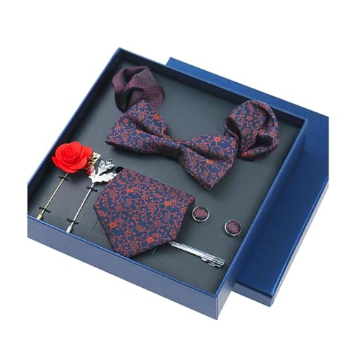8-teiliges Set Business-Blau Krawatten für Herren Blumenbroschen Pin Manschettenknöpfe Krawattenklammern Schmetterling Fliege,Farbe 14,8 Stück 8-teiliges Set Business-Blau Krawatten für Herren Blumenbroschen Pin Manschettenknöpfe Krawattenklammern Schmetterling Fliege,Farbe 14,8 Stück von LfearTesa