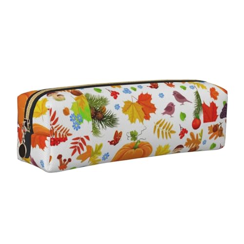 Bleistifttasche, Federmäppchen aus Leder, Schreibwaren-Organizer-Box,Herbsternte Kürbisse Herbst Thanksgiving Maple Leaf Bleistifttasche, Federmäppchen aus Leder, Schreibwaren-Organizer-Box,Herbsternte Kürbisse Herbst Thanksgiving Maple Leaf von LfearTesa