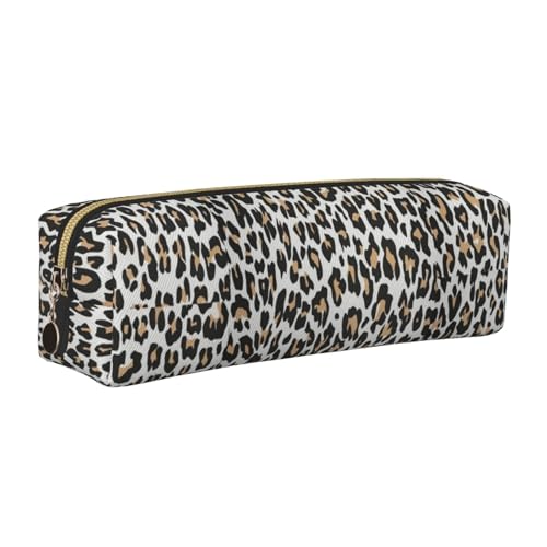 Bleistifttasche, Federmäppchen aus Leder, Schreibwaren-Organizer-Box,Orange Leopardenmuster auf weißen Tieren Wildlife Bleistifttasche, Federmäppchen aus Leder, Schreibwaren-Organizer-Box,Orange Leopardenmuster auf weißen Tieren Wildlife von LfearTesa