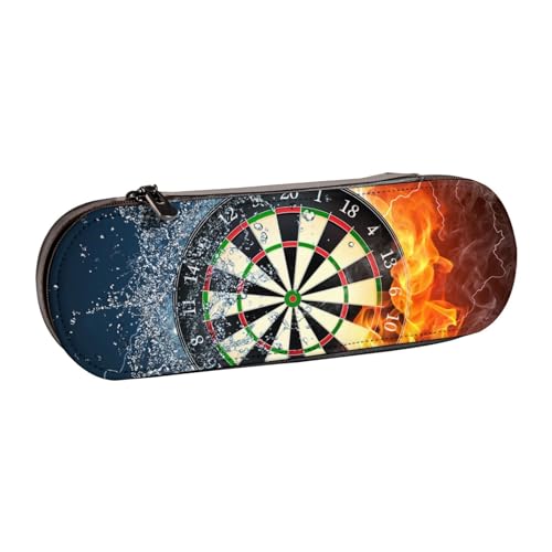 Hartschalen-Federmäppchen, Schreibwaren-Organizer, Federmäppchen und Make-up-Tasche aus Leder, Dartscheibe Bedruckt von LfearTesa