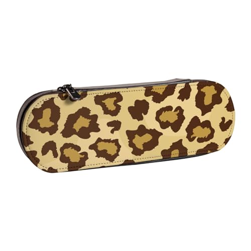 Hartschalen-Federmäppchen, Schreibwaren-Organizer, Leder, Federmäppchen und Make-up-Tasche, Leopardenmuster von LfearTesa